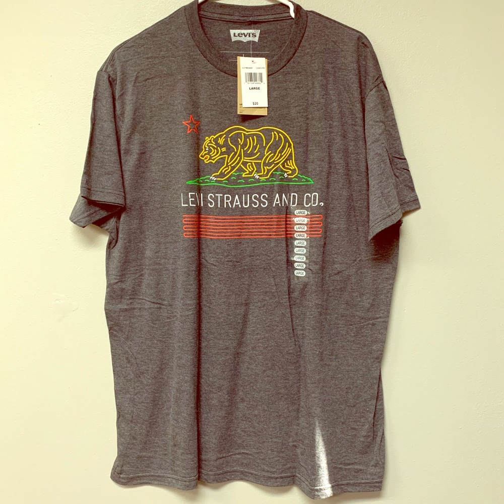 New LEVIS T-Shirt Large Gray.